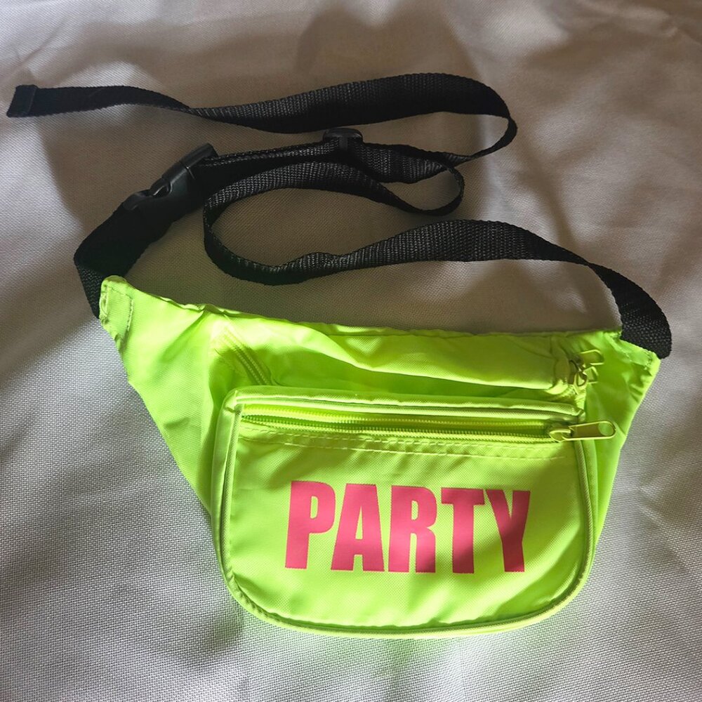 Retro 80s Neon Green PARTY Fanny Pack Bag, NWOT